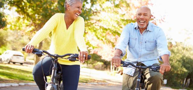 Retired Couple Biking